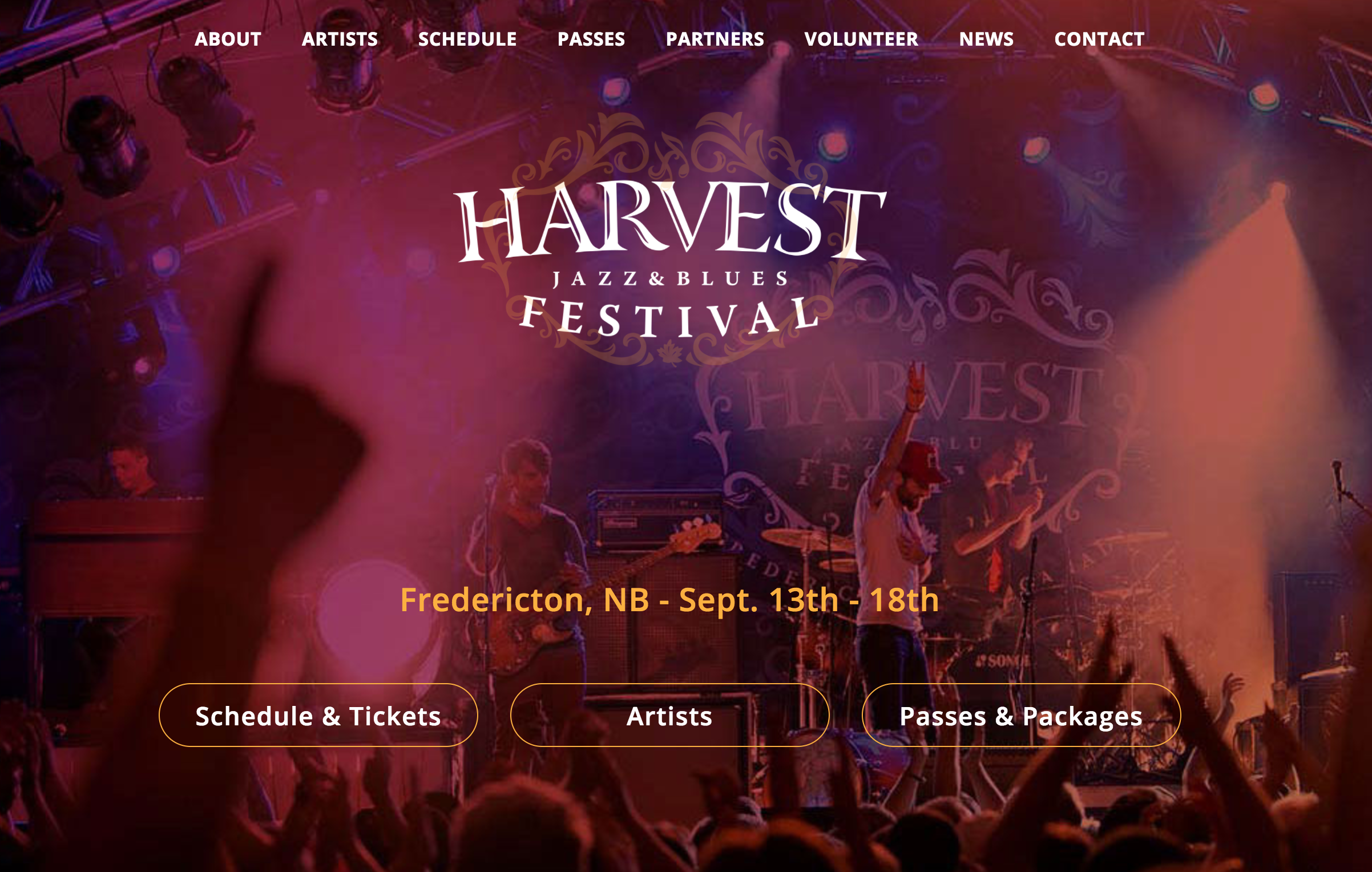 Harvest Jazz and Blues - Website Design - Ginger