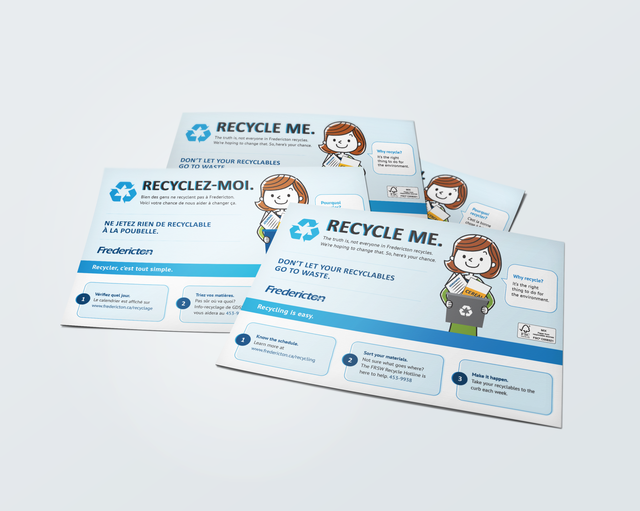 City of Fredericton Recycling Campaign - Postcard Design